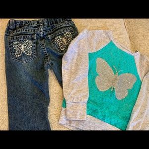 Arizona’s 4t Butterfly jeans and shirt